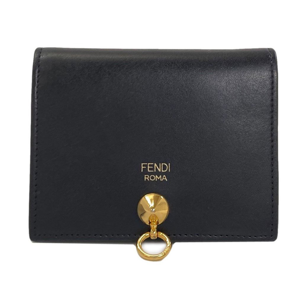 Fendi Logo Bifold Wallet Leather