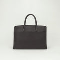 Hermes White Bus GM Tote Togo Chocolate Brown Gold Handbag Business Briefcase