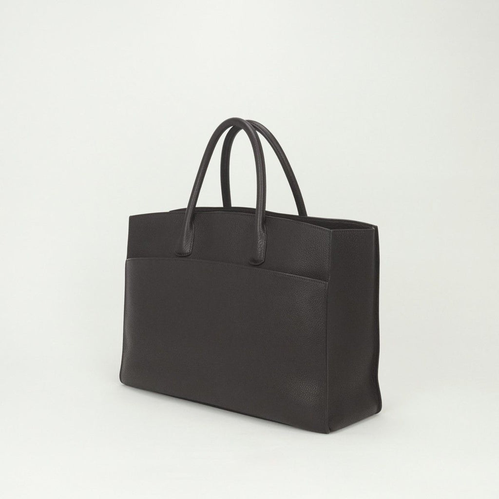 Hermes White Bus GM Tote Togo Chocolate Brown Gold Handbag Business Briefcase — view 2