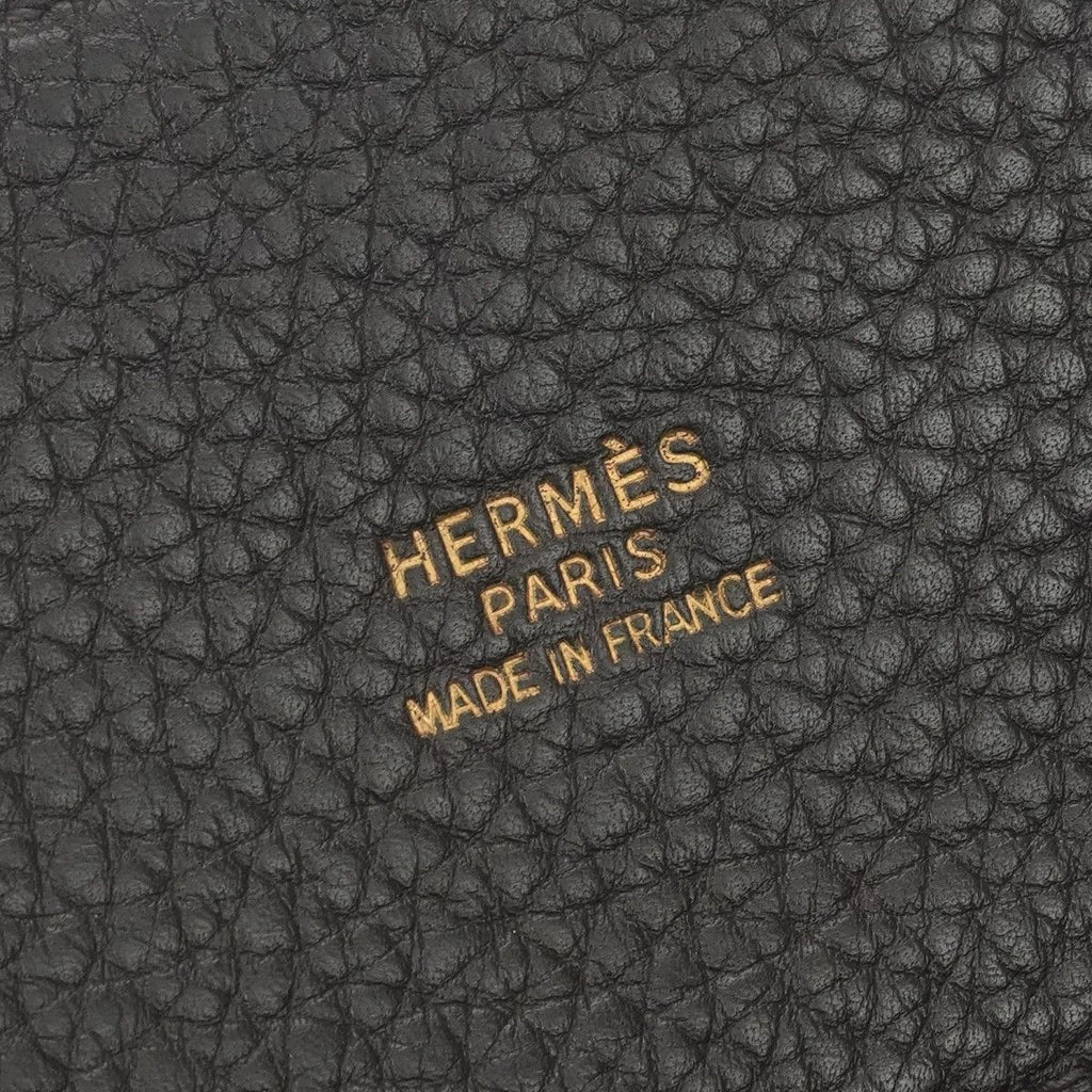 Hermes White Bus GM Tote Togo Chocolate Brown Gold Handbag Business Briefcase — view 7