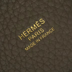 Hermes Picotin Lock PM 18 Tote Taurillon Clemence Etoupe Gray Gold Handbag — view 7