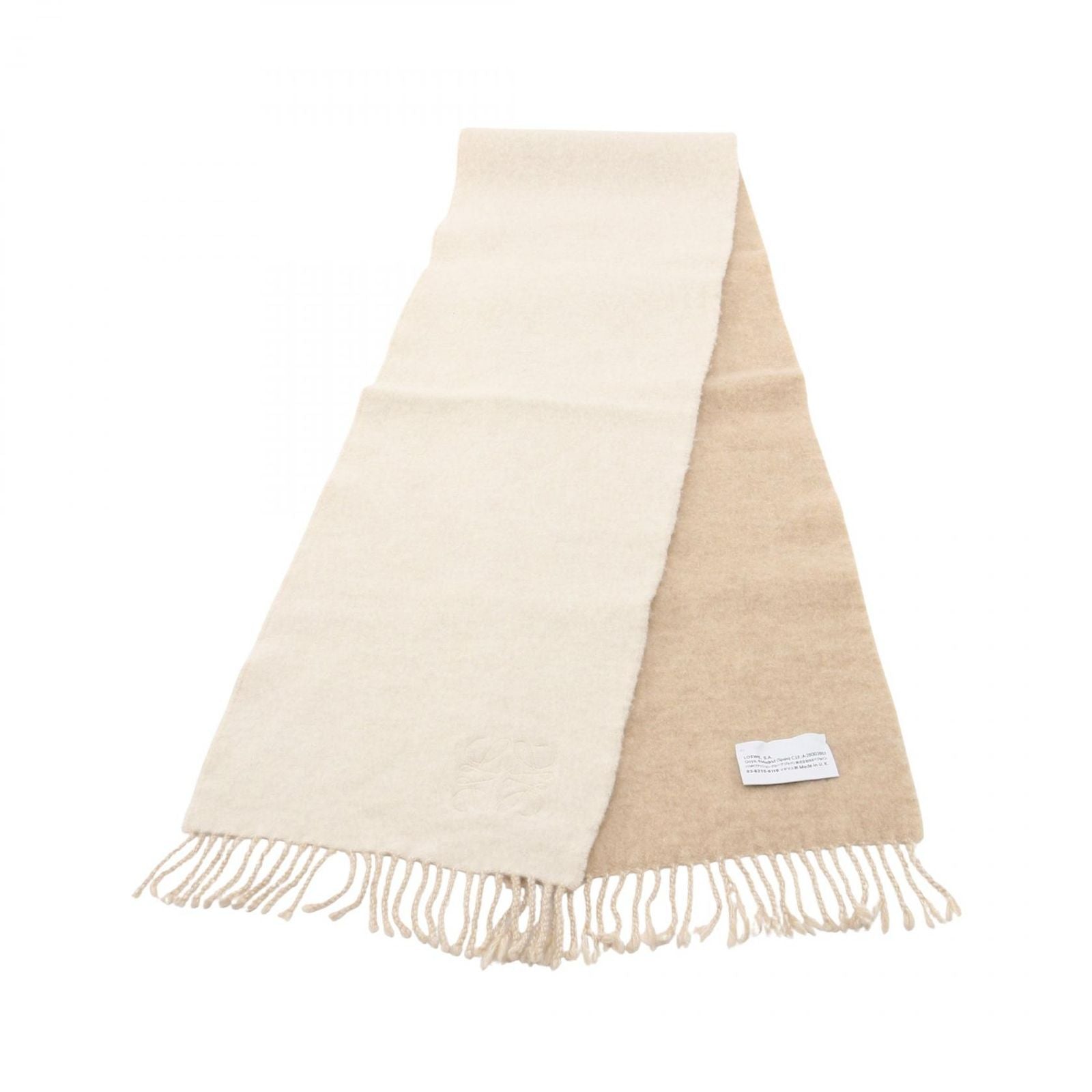 Loewe Scarf Anagram Beige Wool