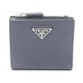 Prada Bifold Wallet Saffiano Navy Leather Triangle Logo