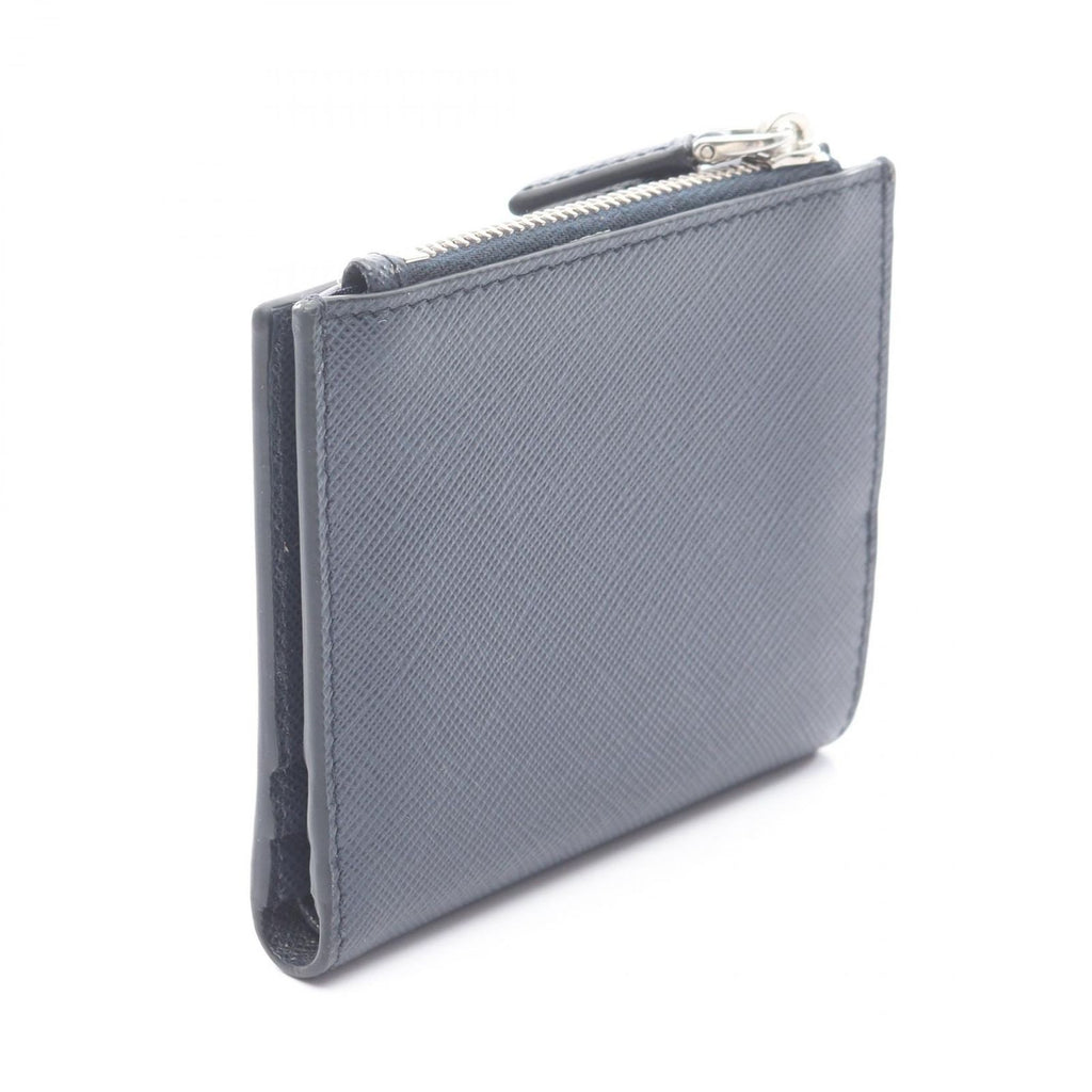 Prada Bifold Wallet Saffiano Navy Leather Triangle Logo — view 2
