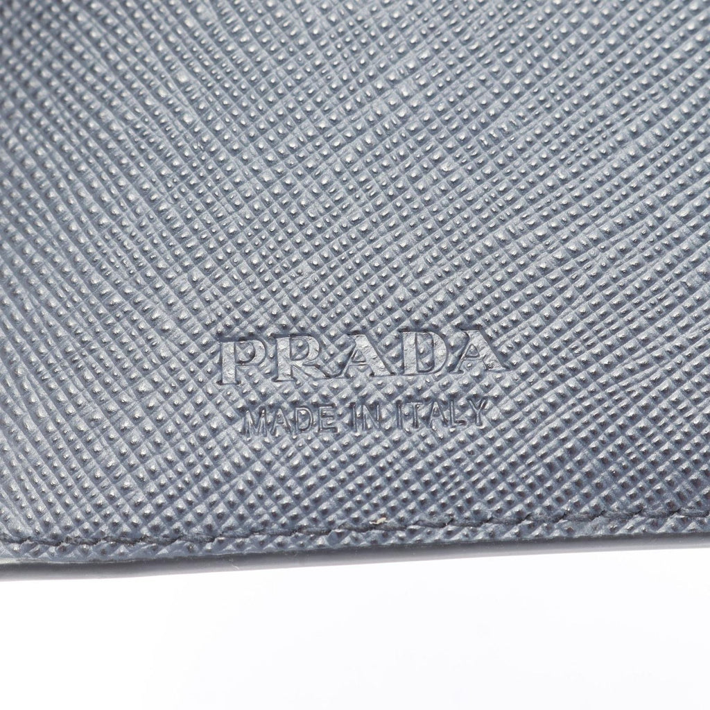 Prada Bifold Wallet Saffiano Navy Leather Triangle Logo — view 5