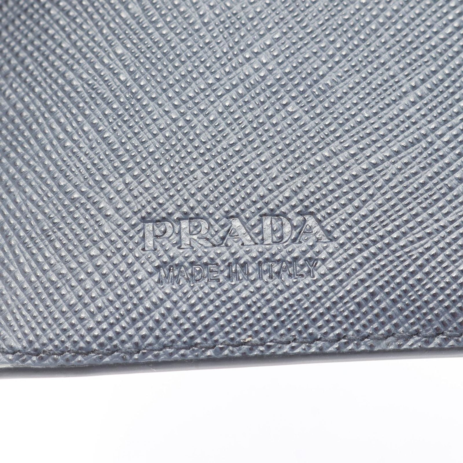 Prada Bifold Wallet Saffiano Navy Leather Triangle Logo — view 5