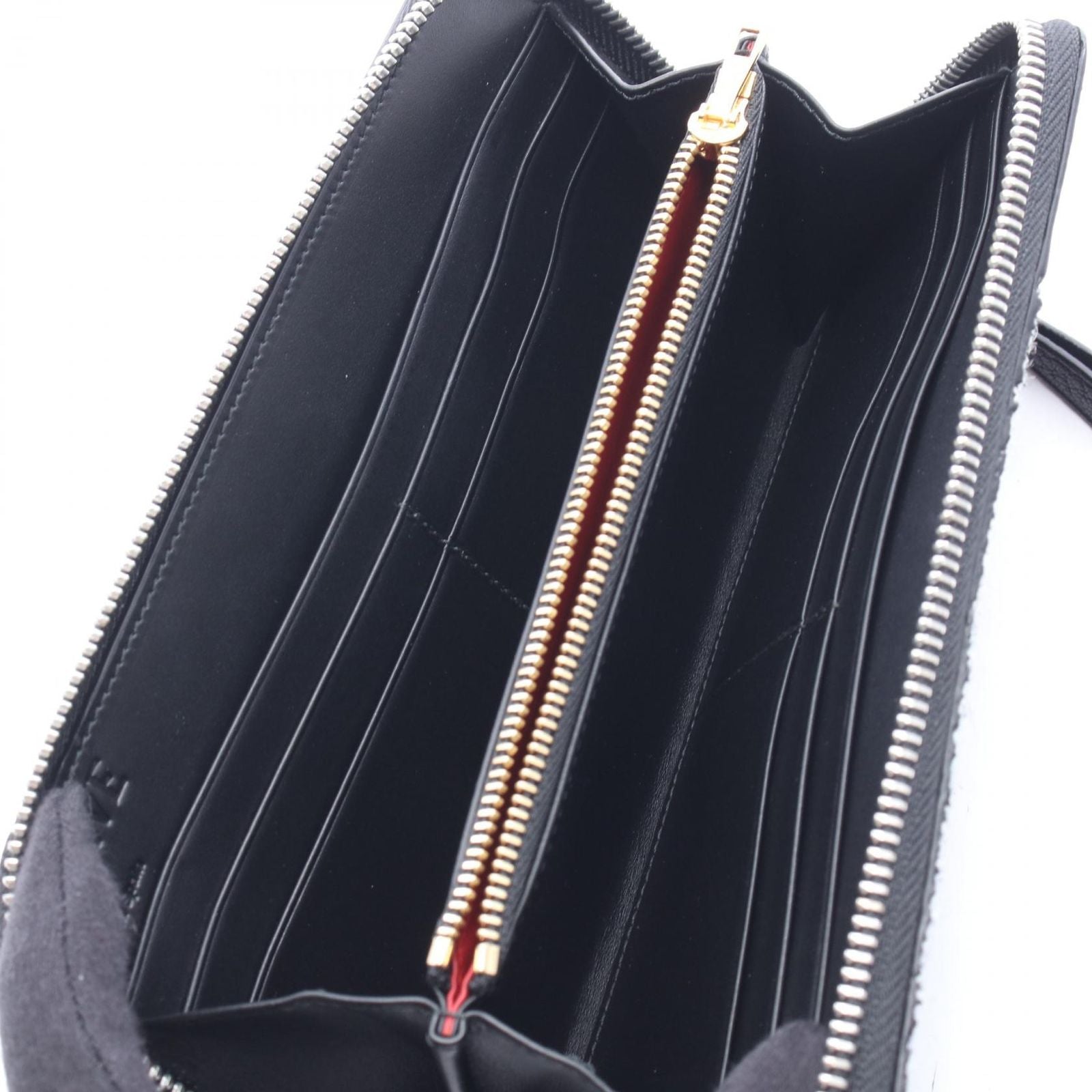 Loewe Round Wallet Puzzle Around Zip Black Green Red Leather — view 3