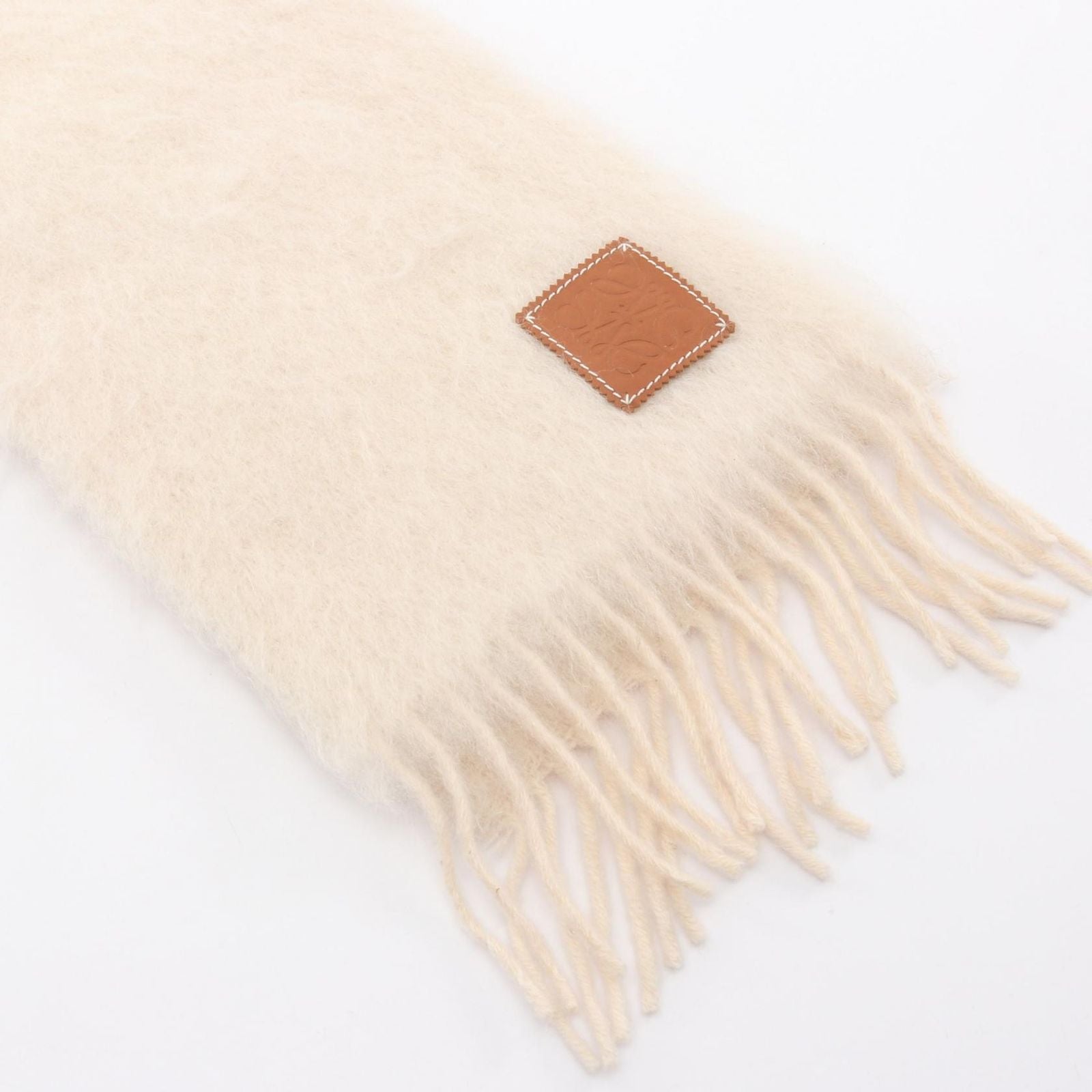 Loewe Scarf Anagram Ivory Wool — view 2