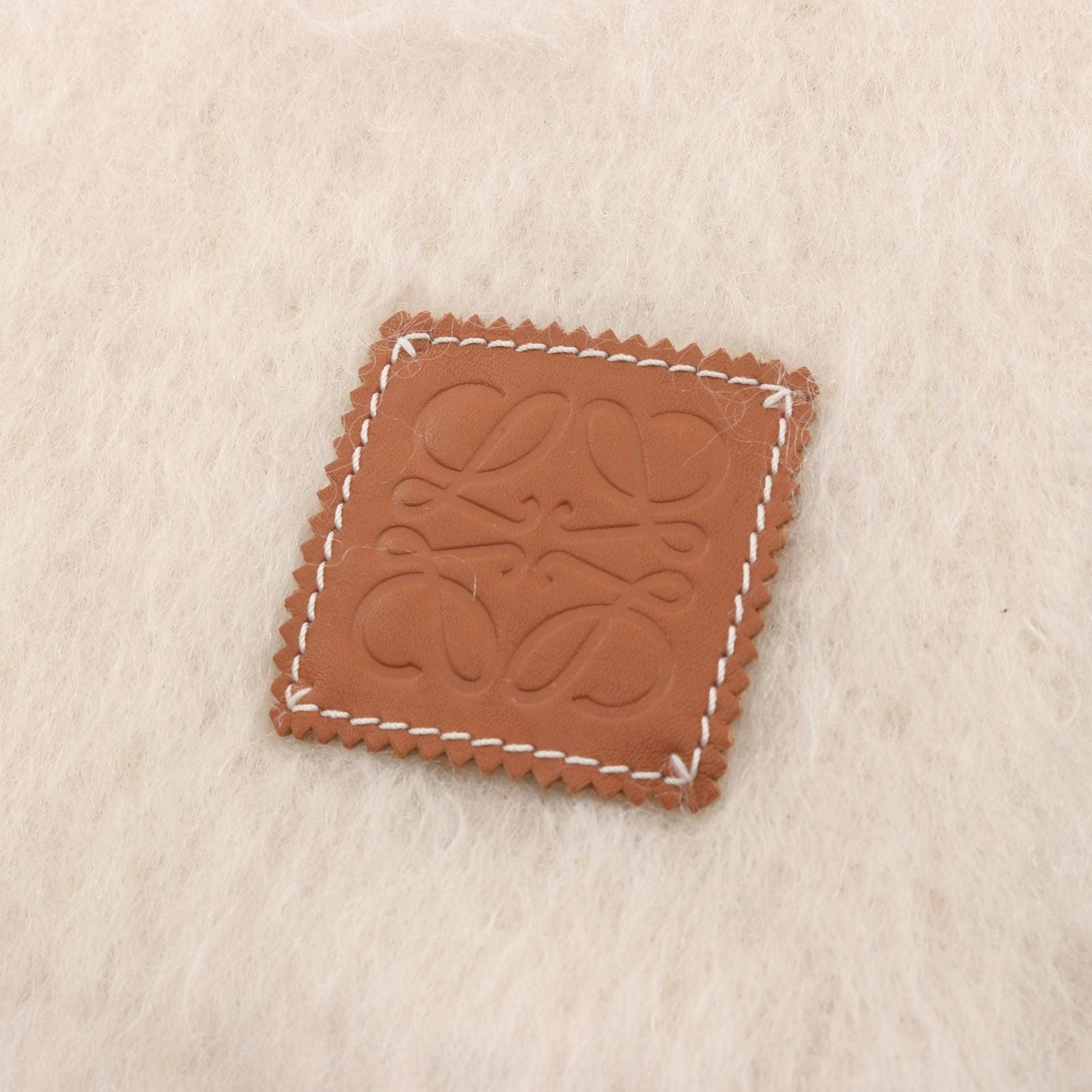 Loewe Scarf Anagram Ivory Wool — view 3