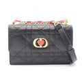 Dior Shoulder Bag Miss Caro Macro Cannage Black Leather