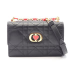 Dior Shoulder Bag Miss Caro Macro Cannage Black Leather