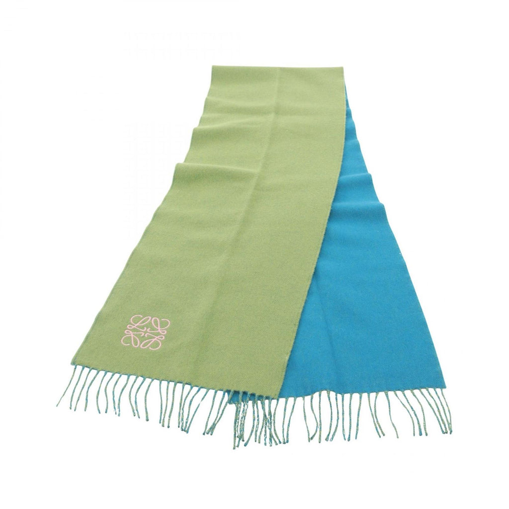 Loewe Scarf Anagram Bicolor Green Wool