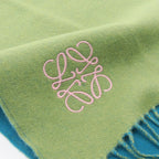 Loewe Scarf Anagram Bicolor Green Wool — view 6