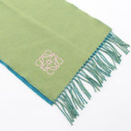 Loewe Scarf Anagram Bicolor Green Wool — view 2