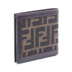 Fendi Bifold Wallet Zucca Dark Brown Canvas Leather Billfold — view 2