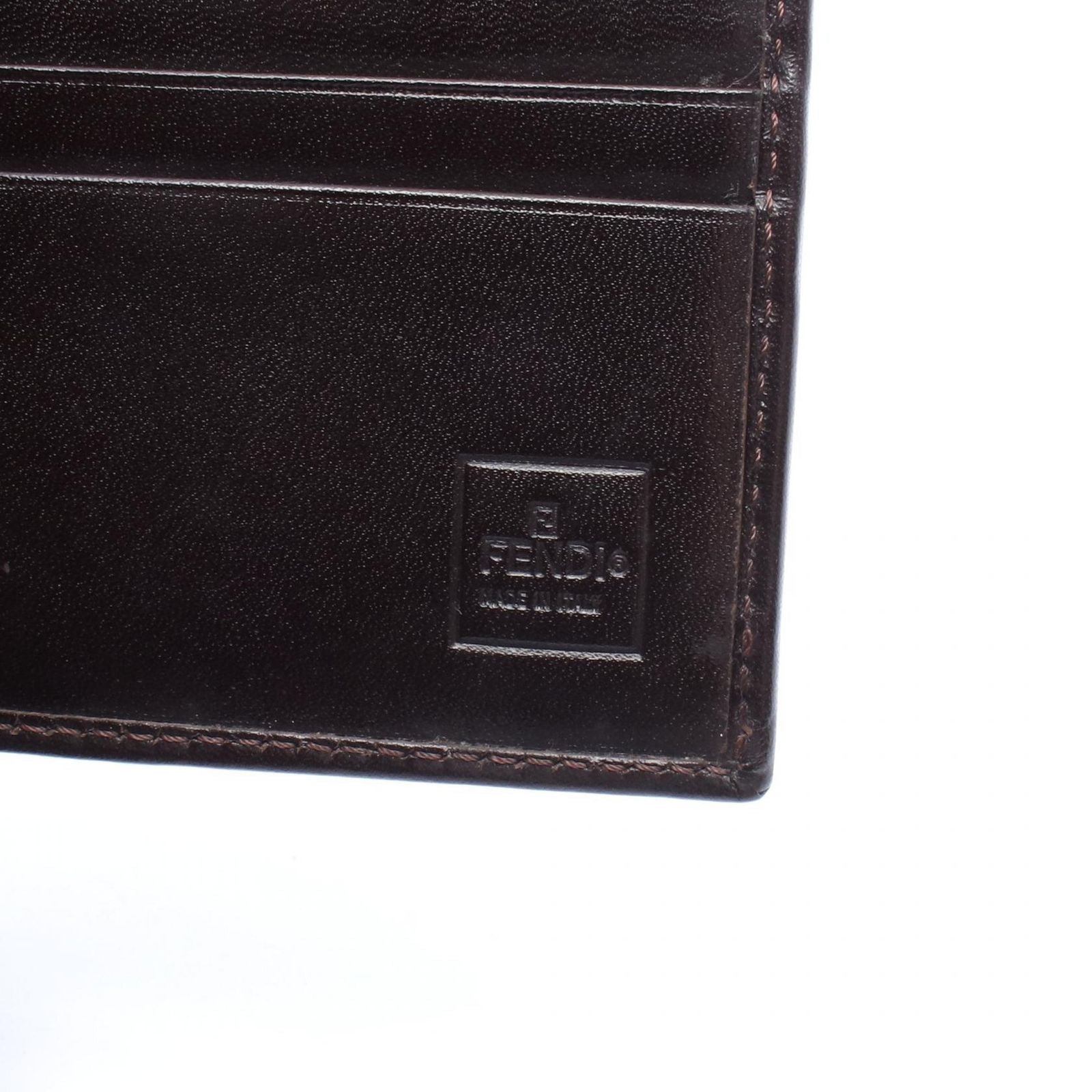 Fendi Bifold Wallet Zucca Dark Brown Canvas Leather Billfold — view 4