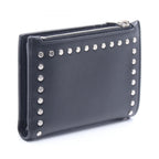 Saint Laurent Paris Bifold Wallet Studded Black Leather — view 2