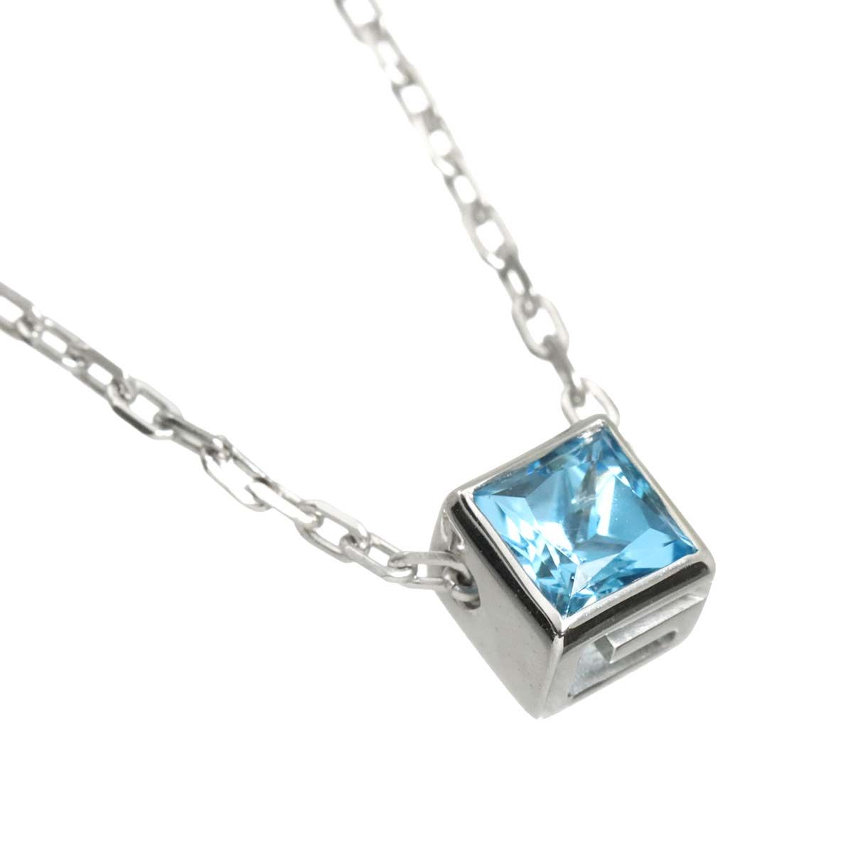 Gucci Cube Blue Topaz Necklace 38 cm 18k WG White Gold — view 3
