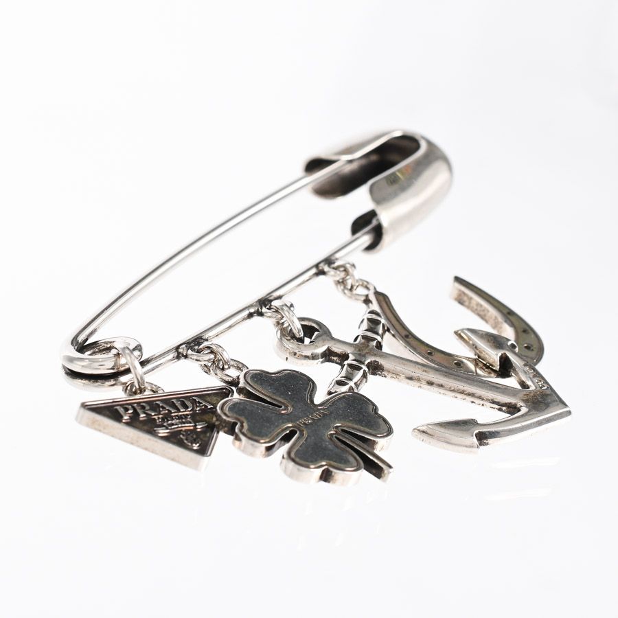 Prada Brooch Metal Silver — view 2
