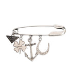 Prada Brooch Metal Silver