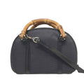 Gucci Mini Shoulder Bag Bamboo Crossbody Vintage Gray