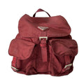 Prada Backpack Sac Nylon Triangle Plate Red