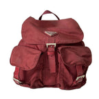 Prada Backpack Sac Nylon Triangle Plate Red