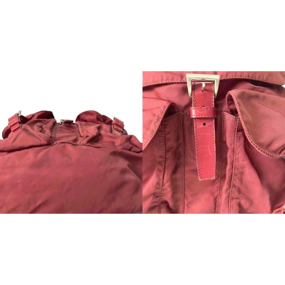 Prada Backpack Sac Nylon Triangle Plate Red — view 7