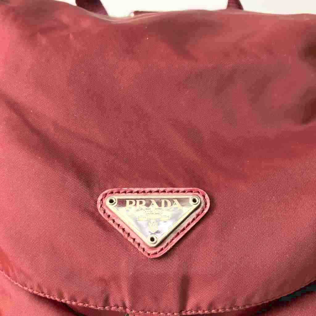 Prada Backpack Sac Nylon Triangle Plate Red — view 6