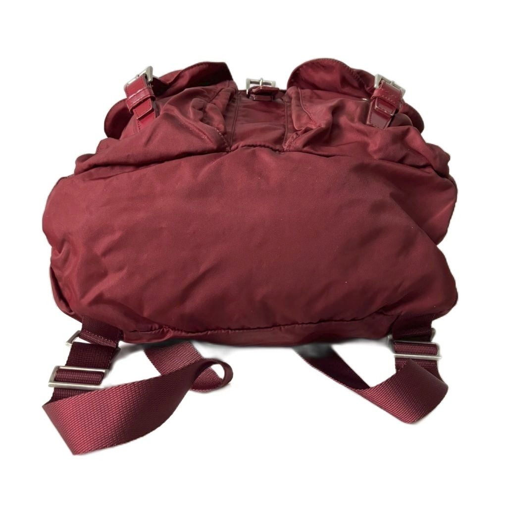 Prada Backpack Sac Nylon Triangle Plate Red — view 4