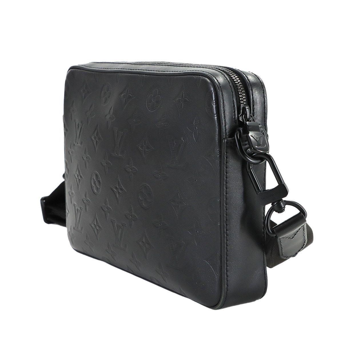 Louis Vuitton Monogram Shadow Duo Messenger Shoulder Bag Leather Black — view 4