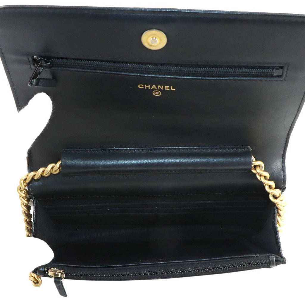 Chanel Chain Wallet Caviar Leather Black — view 8
