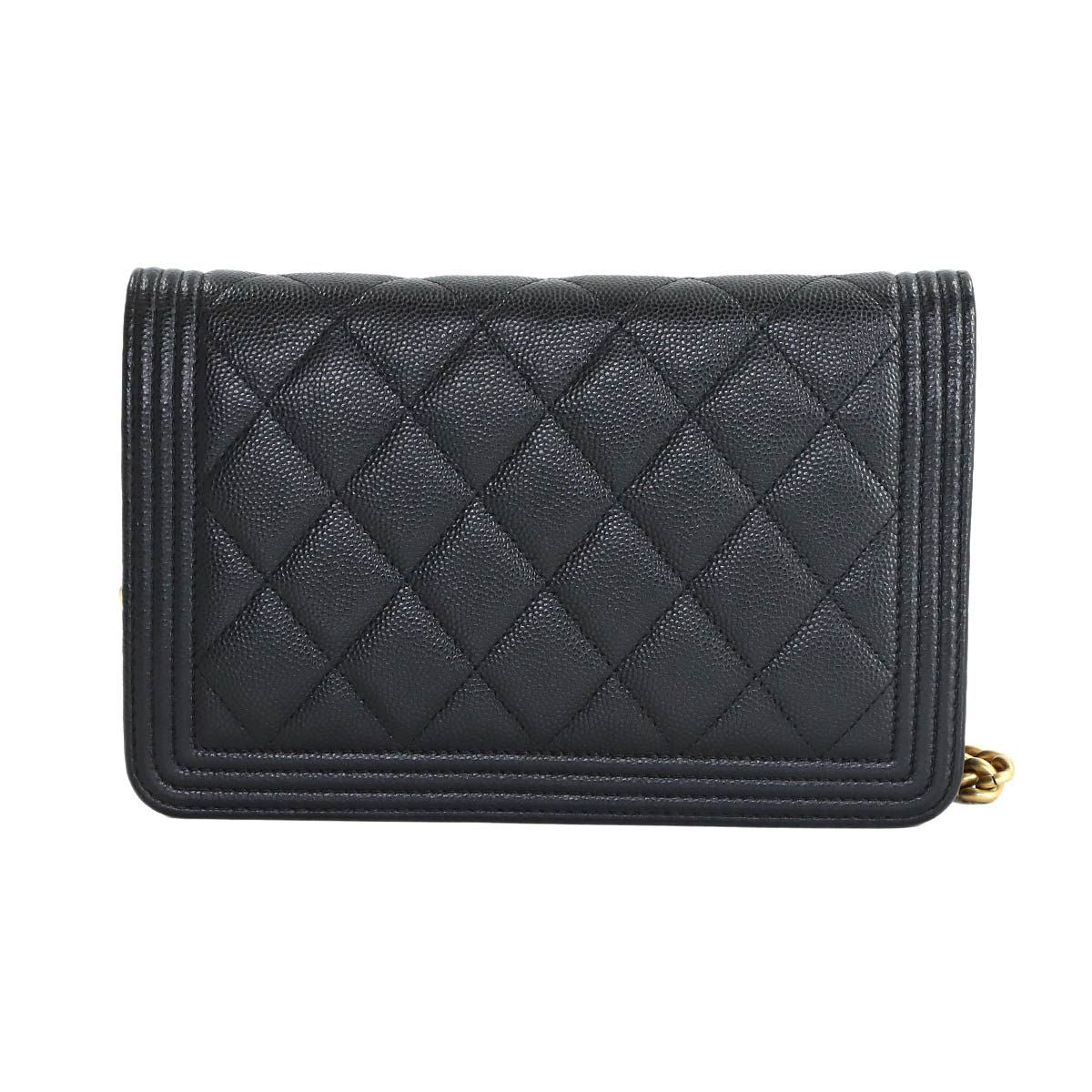 Chanel Chain Wallet Caviar Leather Black — view 3