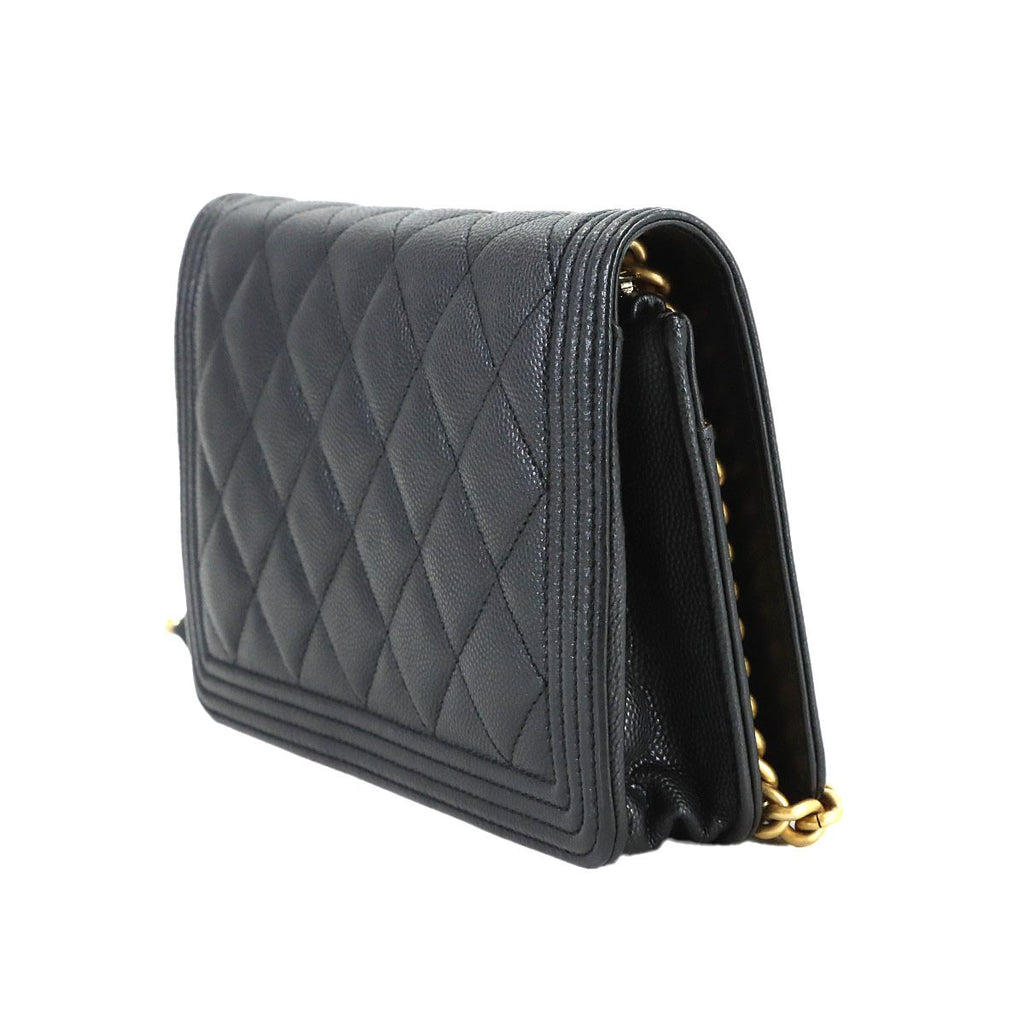 Chanel Chain Wallet Caviar Leather Black — view 4