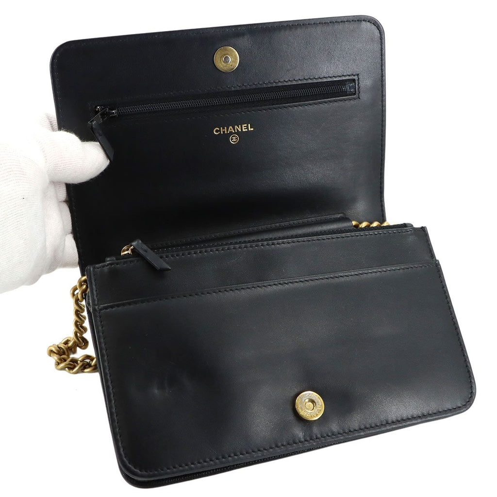 Chanel Chain Wallet Caviar Leather Black — view 7