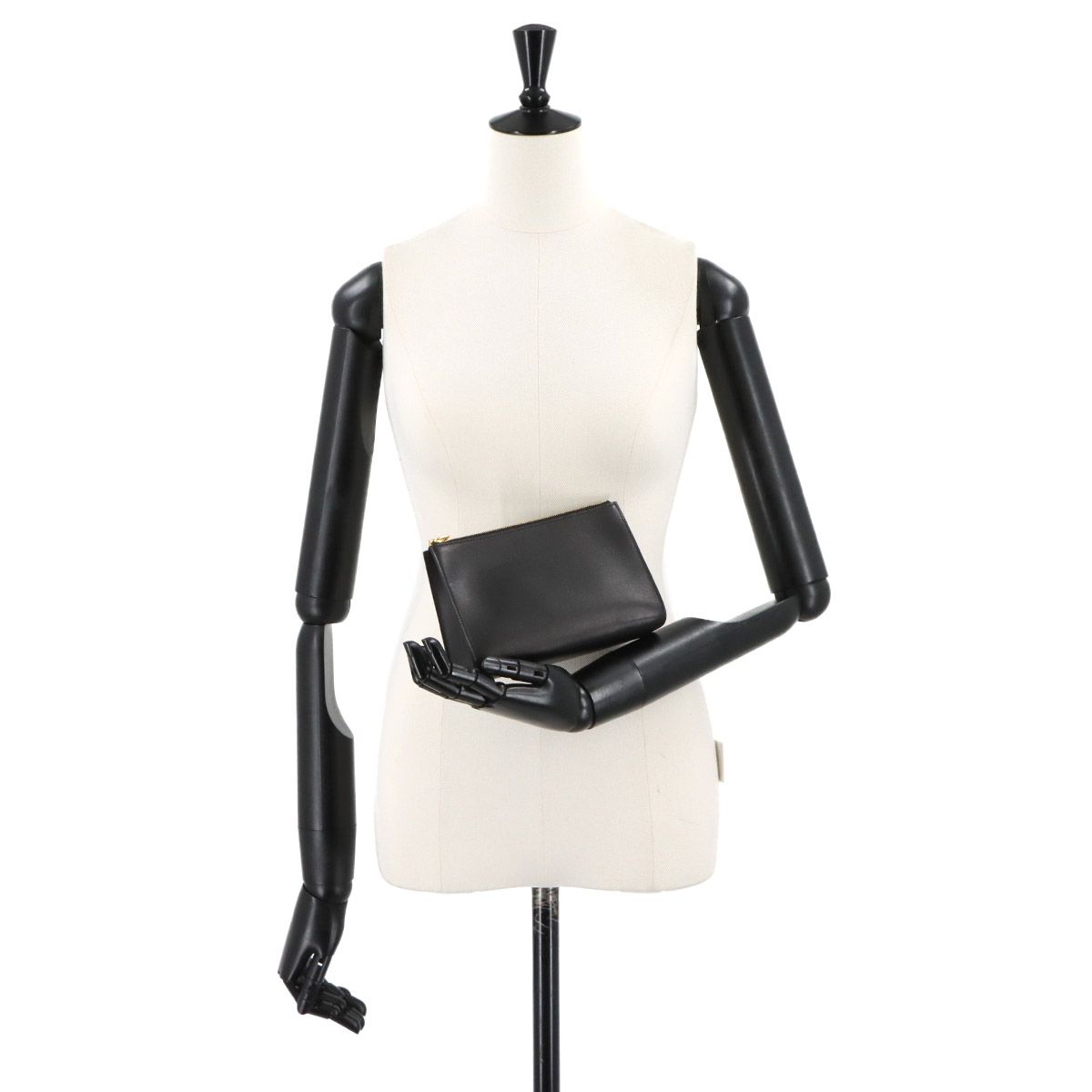 Hermes Zip and Go PM Pouch Evercolor Black Chaine D'ancre Gold — view 9