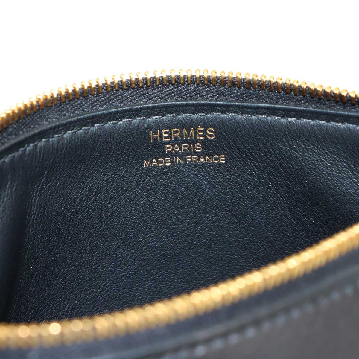 Hermes Zip and Go PM Pouch Evercolor Black Chaine D'ancre Gold — view 7