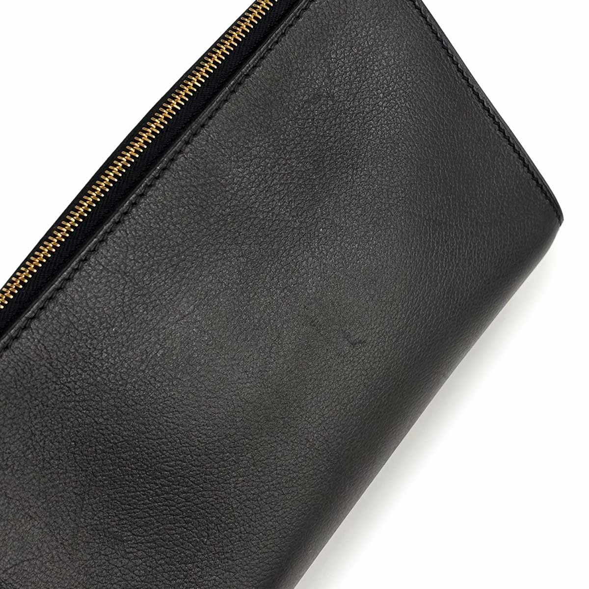Hermes Zip and Go PM Pouch Evercolor Black Chaine D'ancre Gold — view 8