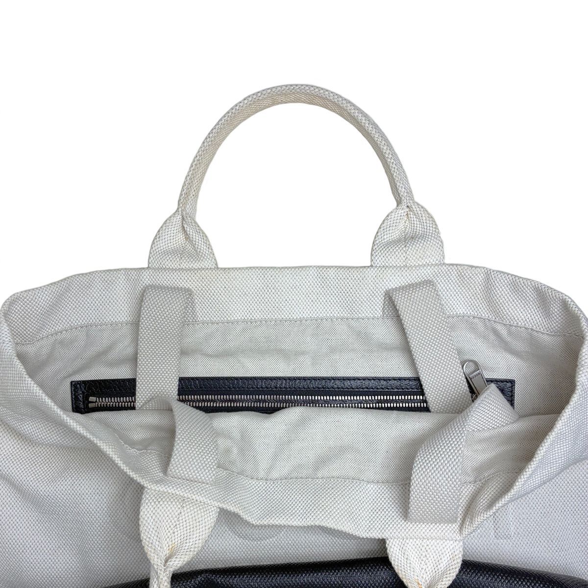 Gucci Canvas Tote with Embossed Detail Lido Ivory Black 2-Way — view 6