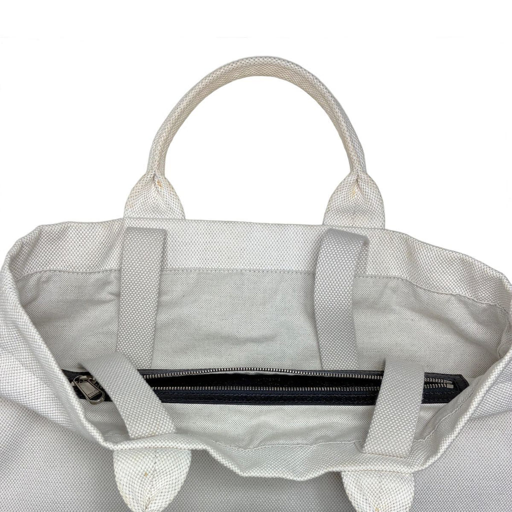 Gucci Canvas Tote with Embossed Detail Lido Ivory Black 2-Way — view 7
