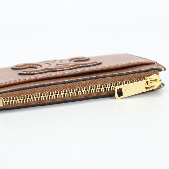 Celine Zipped Card Holder Cuill Triomphe Coin Case Calfskin — view 5
