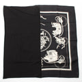 Hermes Carre Hybrid 90 Silk Wool Ex Libris Scarf Black White