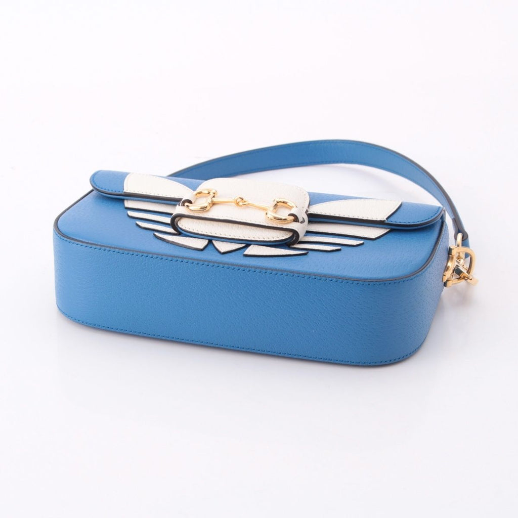 Gucci Adidas Leather Horsebit Handbag Blue — view 6
