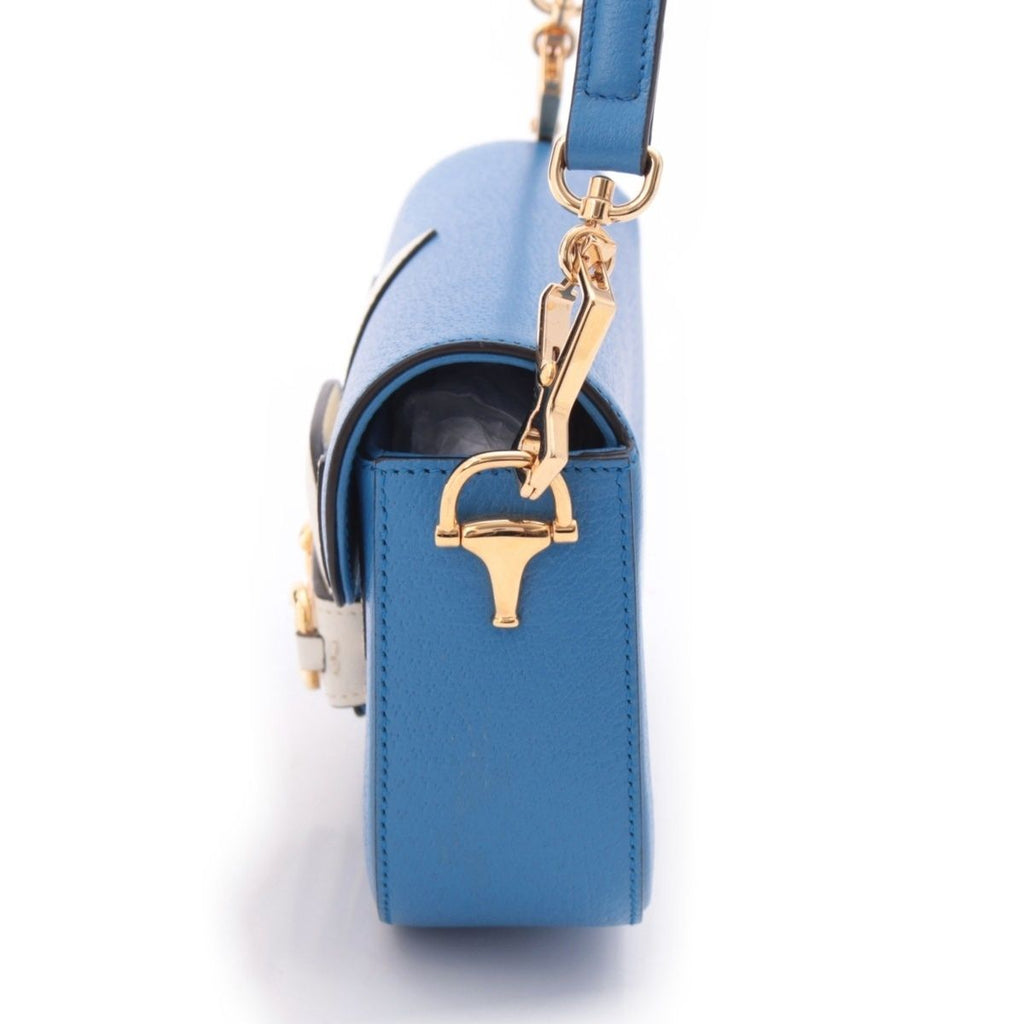 Gucci Adidas Leather Horsebit Handbag Blue — view 4
