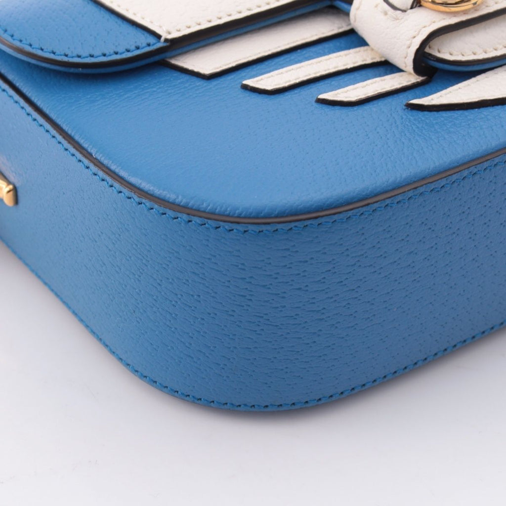 Gucci Adidas Leather Horsebit Handbag Blue — view 9