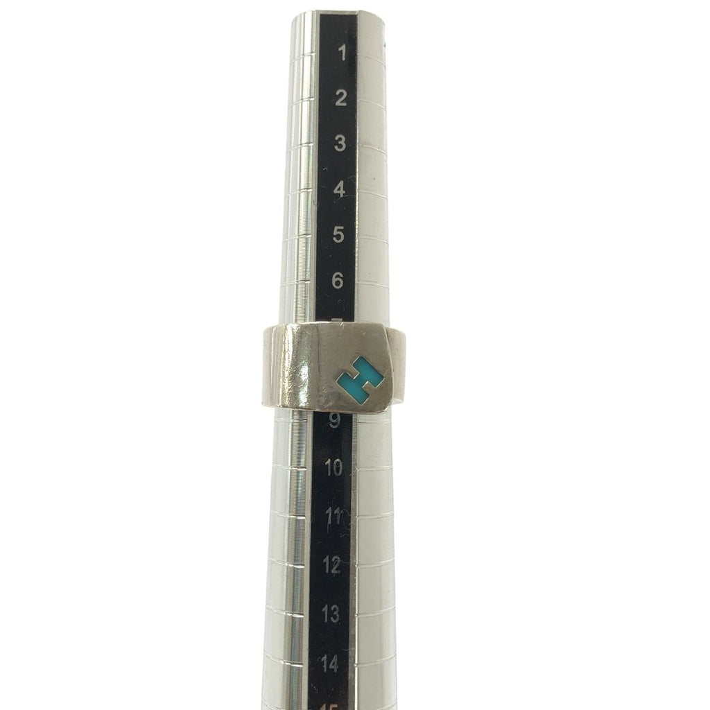 Hermes Logo Candy Ring Silver Blue — view 6