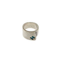 Hermes Logo Candy Ring Silver Blue