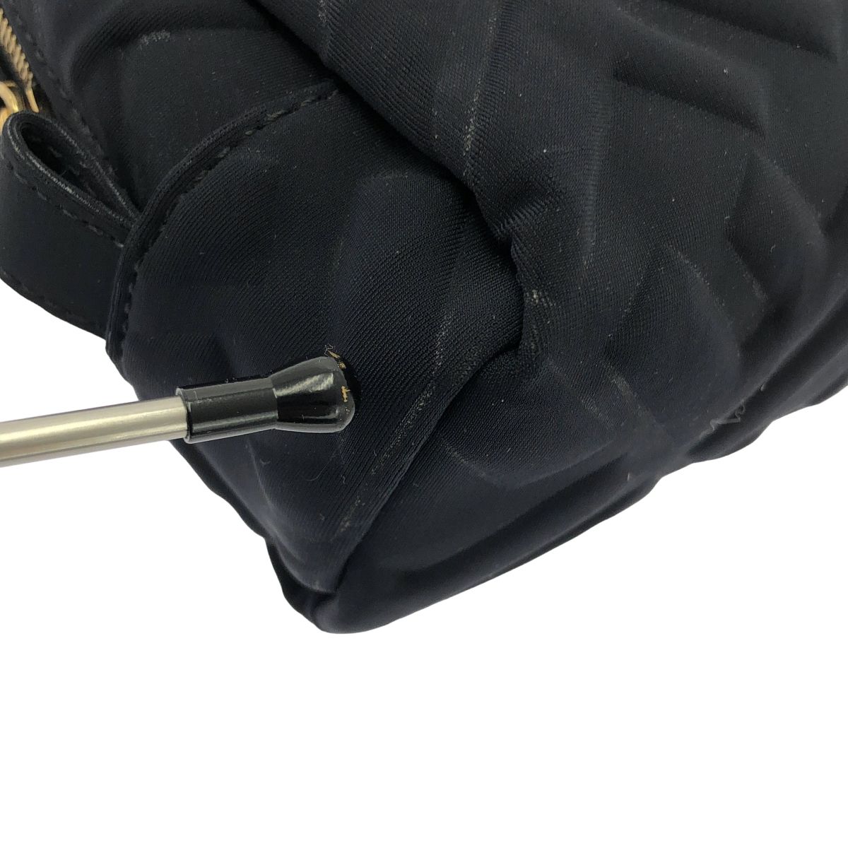 Fendi FF Zucca Embossed Nylon Pouch Black — view 8
