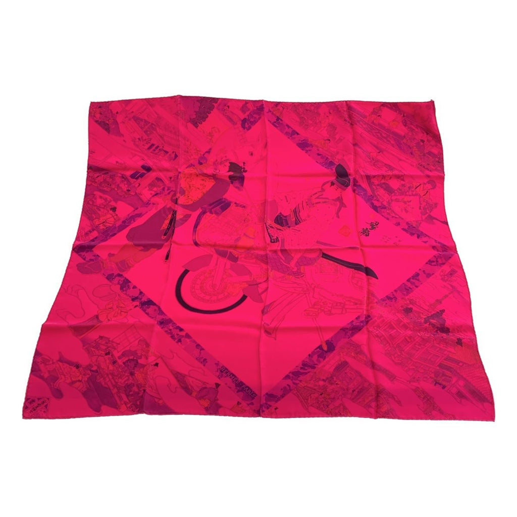 Hermes les Artisans D'hermes Carre 90 Silk Scarf Pink — view 2
