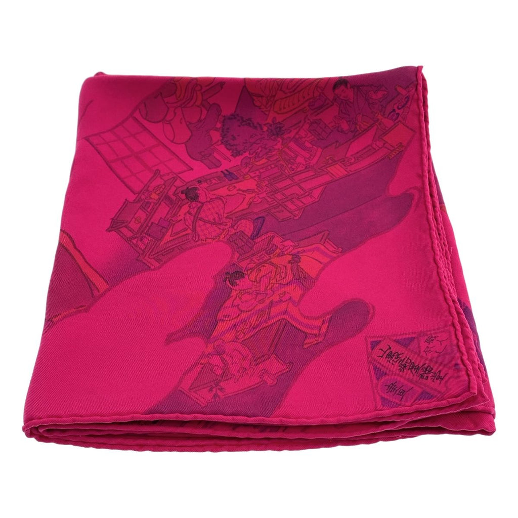 Hermes les Artisans D'hermes Carre 90 Silk Scarf Pink — view 3